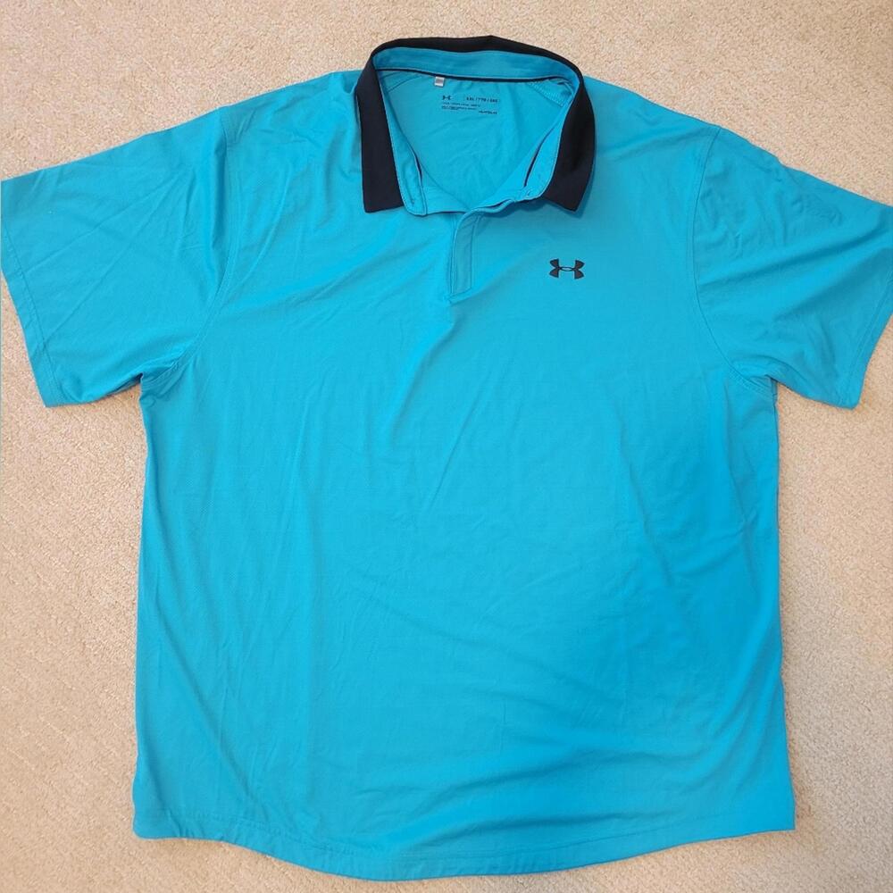 Under Armour Loose Fit Men's Teal Polo Shirt XXL (AT-03) - Picture 5 of 7